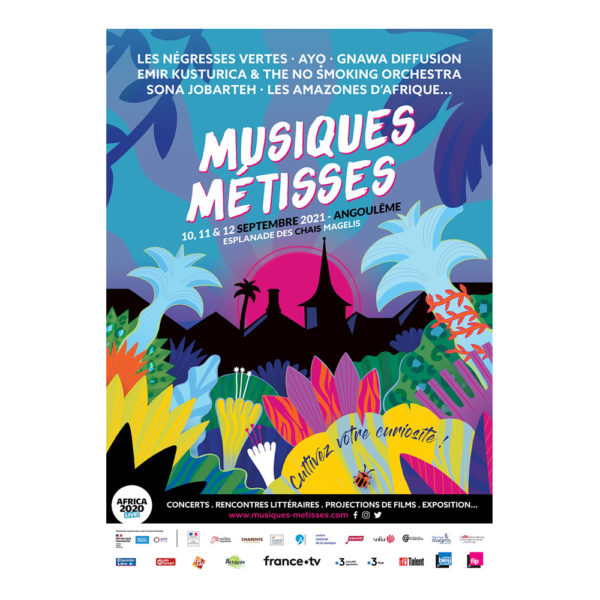Affiche 2021 du festival Musiques Métisses à Angoulême